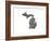 Typographic Michigan-CAPow-Framed Art Print