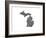 Typographic Michigan-CAPow-Framed Art Print