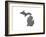 Typographic Michigan-CAPow-Framed Art Print