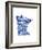 Typographic Minnesota Blue-CAPow-Framed Premium Giclee Print