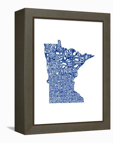 Typographic Minnesota Blue-CAPow-Framed Stretched Canvas