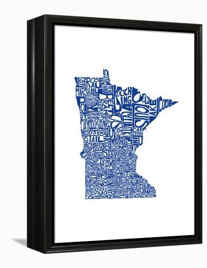 Typographic Minnesota Blue-CAPow-Framed Stretched Canvas