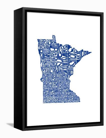 Typographic Minnesota Blue-CAPow-Framed Stretched Canvas