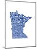 Typographic Minnesota Blue-CAPow-Mounted Art Print