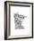 Typographic Minnesota Charcoal-CAPow-Framed Art Print