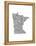 Typographic Minnesota Charcoal-CAPow-Framed Stretched Canvas
