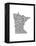 Typographic Minnesota Charcoal-CAPow-Framed Stretched Canvas