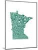 Typographic Minnesota Green-CAPow-Mounted Art Print