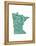 Typographic Minnesota Green-CAPow-Framed Stretched Canvas