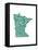 Typographic Minnesota Green-CAPow-Framed Stretched Canvas