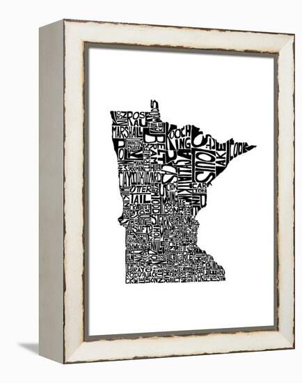 Typographic Minnesota-CAPow-Framed Stretched Canvas