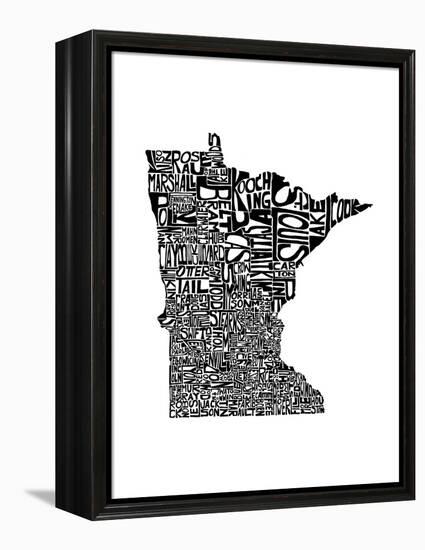 Typographic Minnesota-CAPow-Framed Stretched Canvas