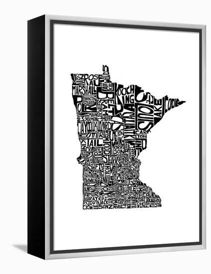 Typographic Minnesota-CAPow-Framed Stretched Canvas