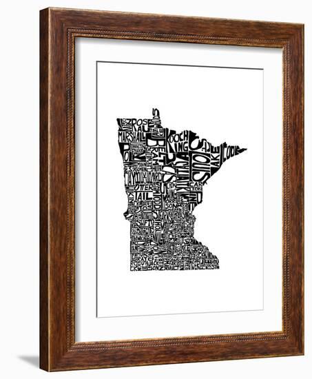 Typographic Minnesota-CAPow-Framed Art Print