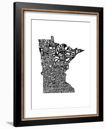 Typographic Minnesota-CAPow-Framed Art Print