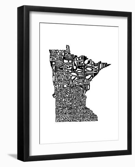 Typographic Minnesota-CAPow-Framed Art Print