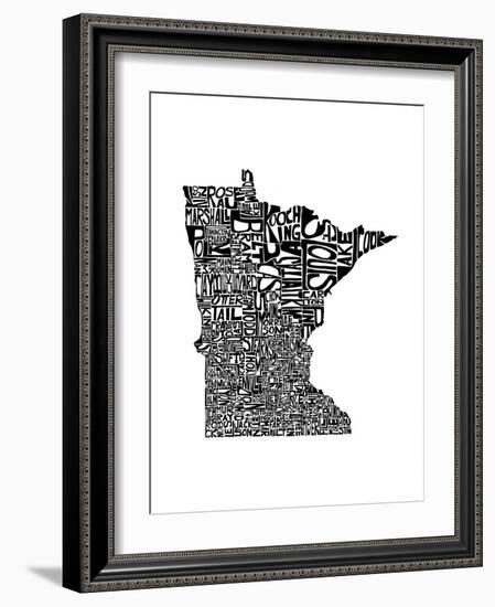 Typographic Minnesota-CAPow-Framed Art Print