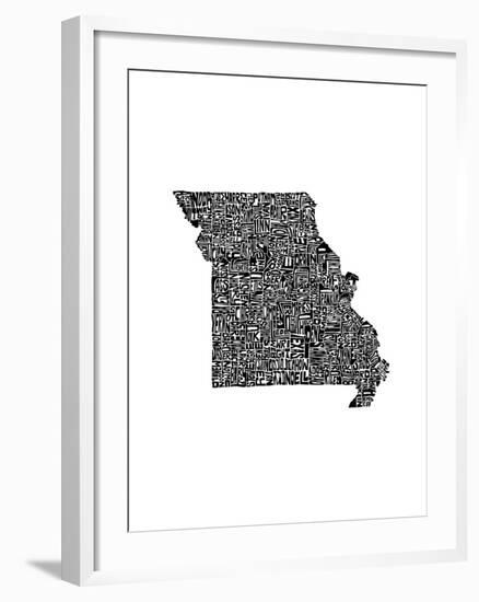 Typographic Missouri-CAPow-Framed Art Print