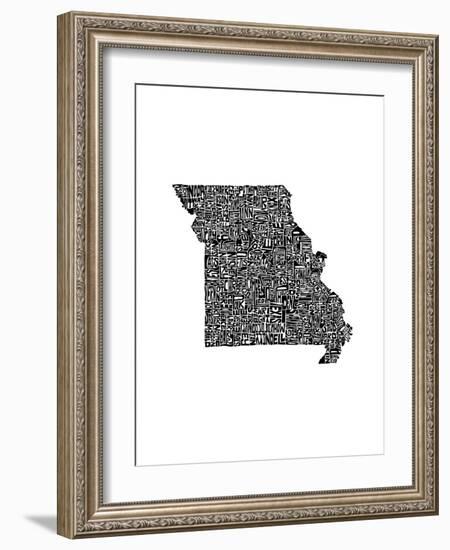 Typographic Missouri-CAPow-Framed Art Print