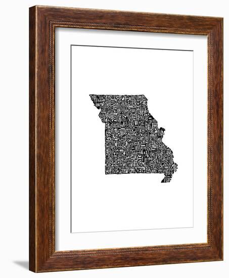 Typographic Missouri-CAPow-Framed Art Print