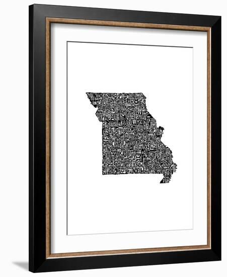 Typographic Missouri-CAPow-Framed Art Print