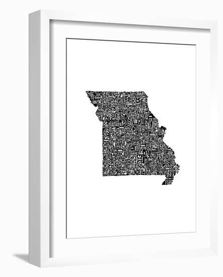 Typographic Missouri-CAPow-Framed Art Print