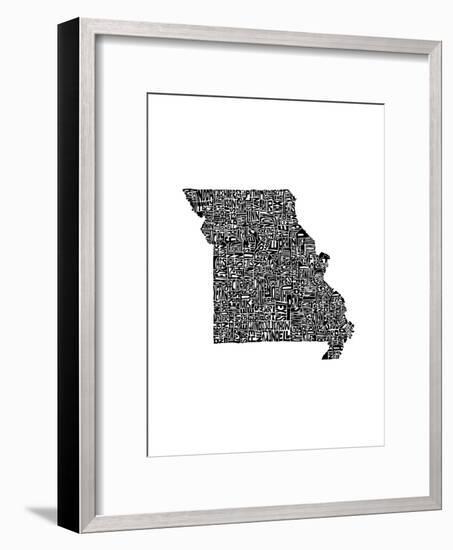 Typographic Missouri-CAPow-Framed Art Print