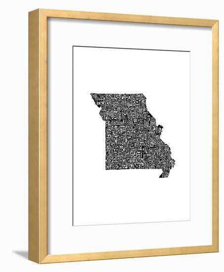 Typographic Missouri-CAPow-Framed Art Print