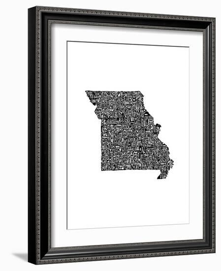 Typographic Missouri-CAPow-Framed Art Print