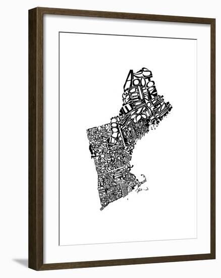 Typographic New England-CAPow-Framed Art Print