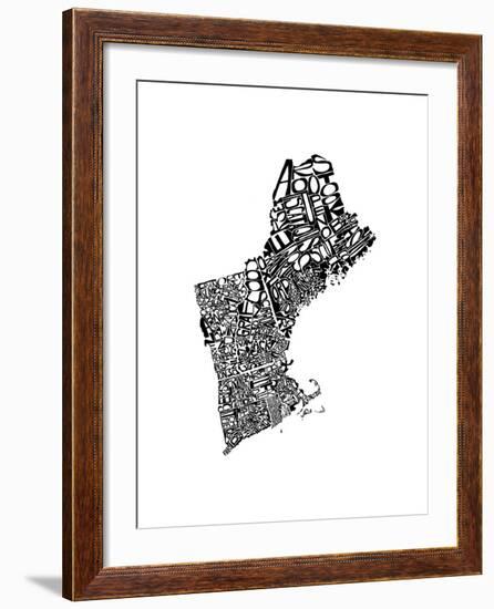 Typographic New England-CAPow-Framed Art Print