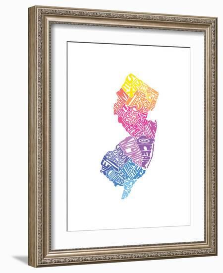 Typographic New Jersey Spring-CAPow-Framed Art Print