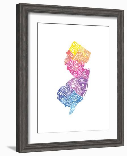 Typographic New Jersey Spring-CAPow-Framed Art Print
