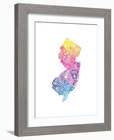 Typographic New Jersey Spring-CAPow-Framed Art Print