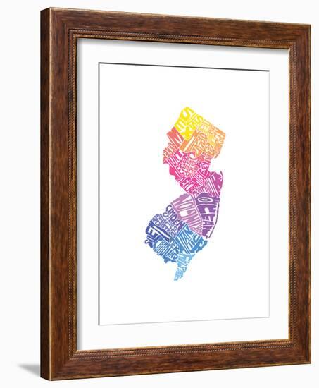 Typographic New Jersey Spring-CAPow-Framed Art Print