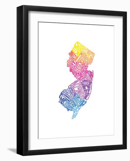 Typographic New Jersey Spring-CAPow-Framed Art Print