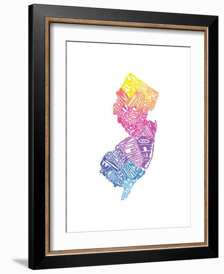 Typographic New Jersey Spring-CAPow-Framed Art Print