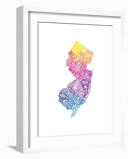 Typographic New Jersey Spring-CAPow-Framed Art Print