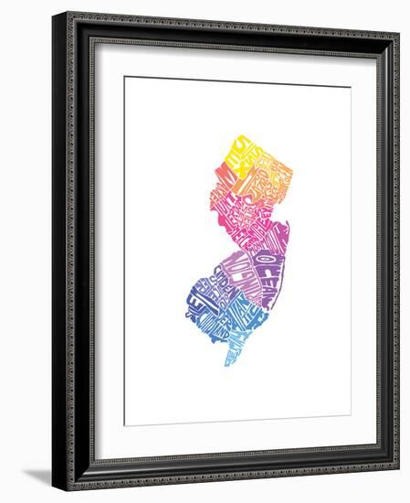 Typographic New Jersey Spring-CAPow-Framed Art Print