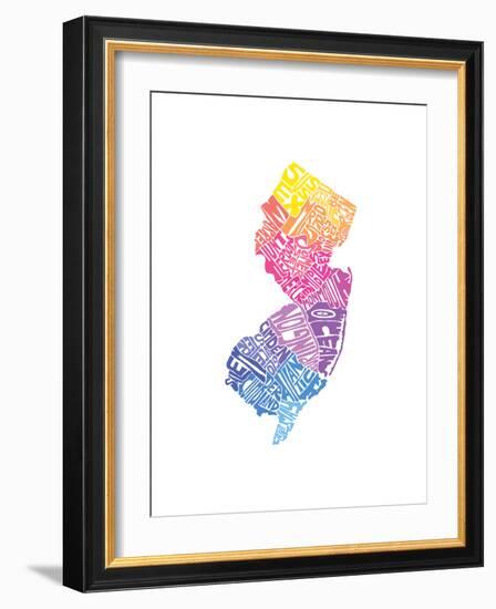 Typographic New Jersey Spring-CAPow-Framed Art Print