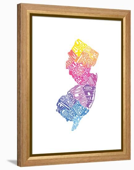 Typographic New Jersey Spring-CAPow-Framed Stretched Canvas