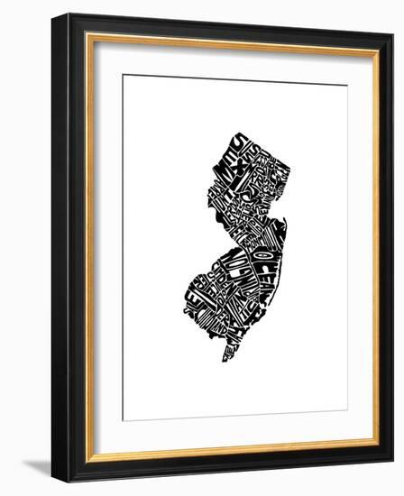 Typographic New Jersey-CAPow-Framed Art Print