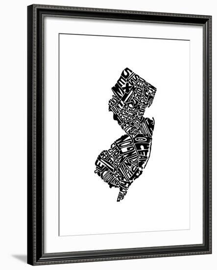 Typographic New Jersey-CAPow-Framed Art Print