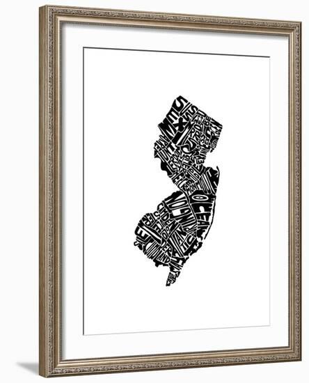 Typographic New Jersey-CAPow-Framed Art Print