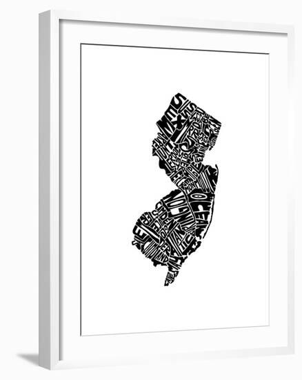 Typographic New Jersey-CAPow-Framed Art Print