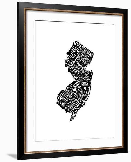 Typographic New Jersey-CAPow-Framed Art Print