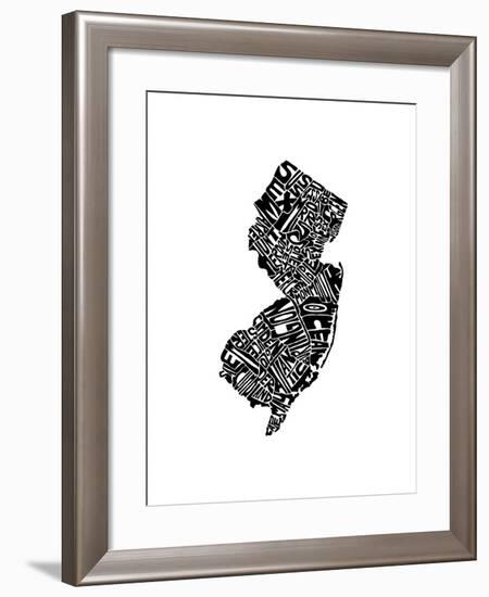 Typographic New Jersey-CAPow-Framed Art Print