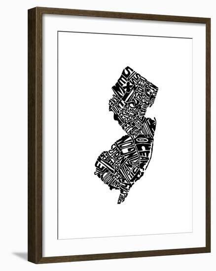 Typographic New Jersey-CAPow-Framed Art Print