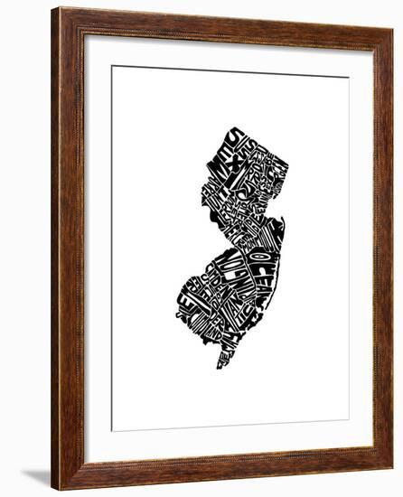 Typographic New Jersey-CAPow-Framed Art Print