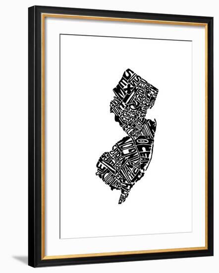 Typographic New Jersey-CAPow-Framed Art Print